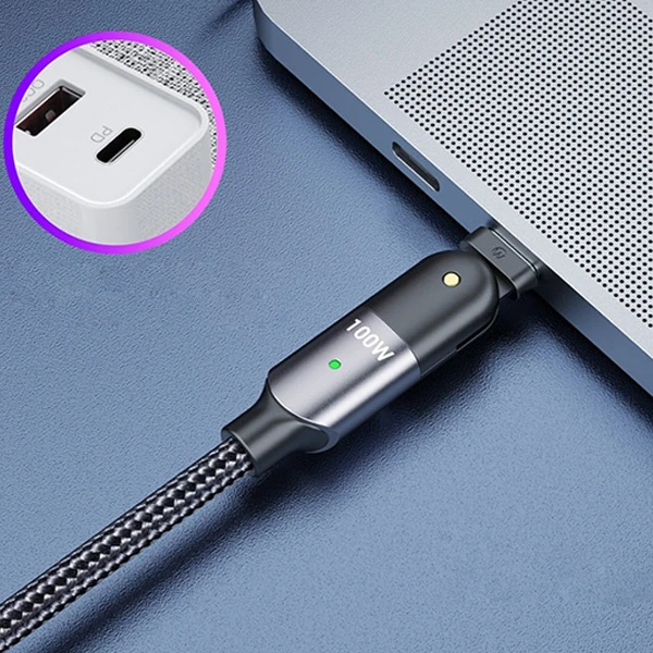 HSNET 60W UsB Type-C Pd Hızlı Şarj Kablosu 2metre Döner Başlıklı Kablo